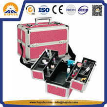 Caja organizadora de maquillaje de viaje de belleza de aluminio multifuncional